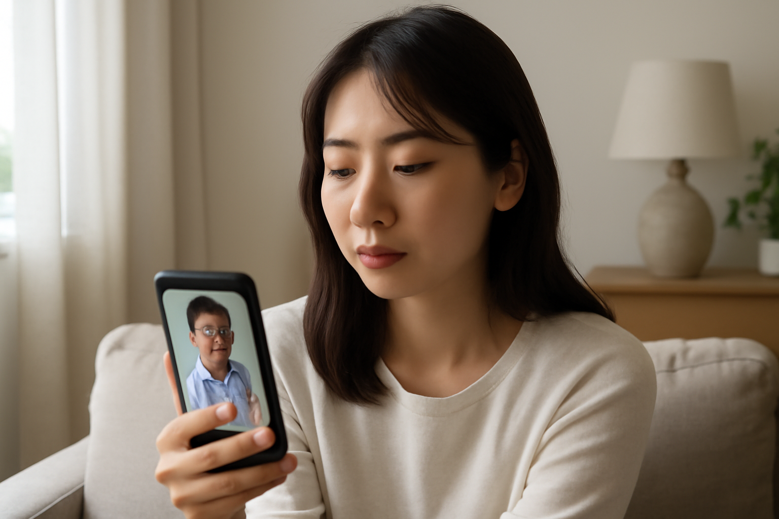 クリニックフォアのアフターピルをスマホのビデオ診療で相談する女性のイメージ